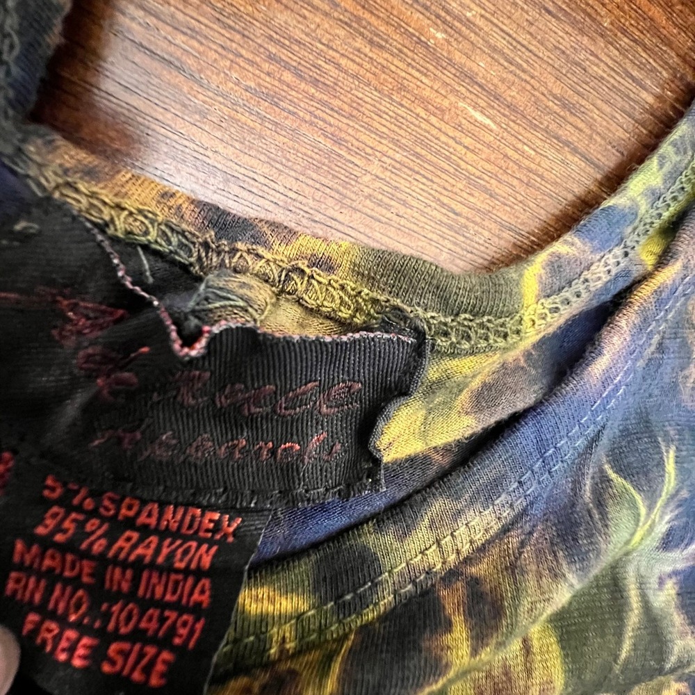 Vintage Y2K Tie Dye Maxi Dress Whimsigoth Blue Yellow XS Indie Boho Beach - Picture 5 of 10